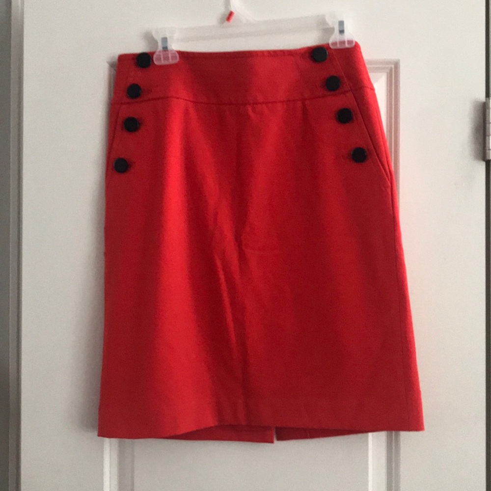 Orange knee length skirt